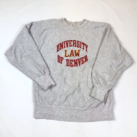 Vintage University Denver Law Champion Reverse Weave Crewneck Sweatshirt XL USA - Picture 16 of 16